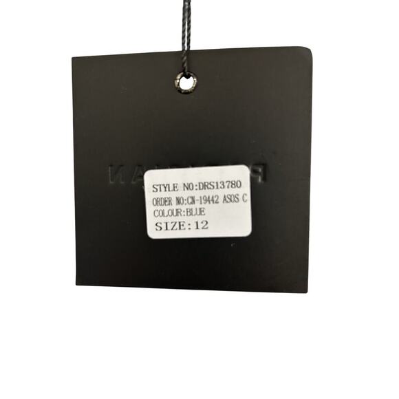 New Parsian Mini Dress Women’s Size 12 Blue White Floral Design Ruffles - Picture 2 of 9